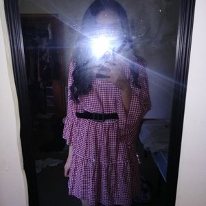 Red checkered dress
